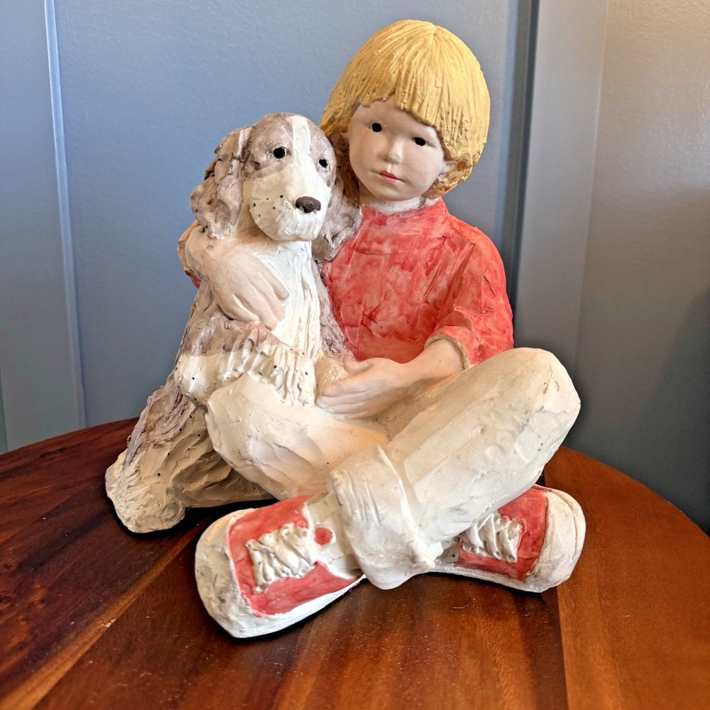 Vintage 86 Austin Productions Daze Mortensen Sneaker Kids Sculpture Boy Dog 10.5